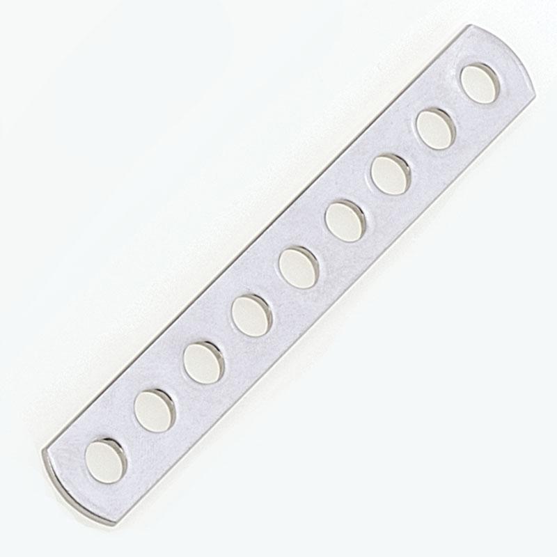 RVS gatenstrip met 9 gaten Ø 8 mm, 19 X 145 mm