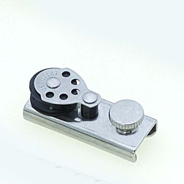 Slede met keerblok voor T-rail 22 mm