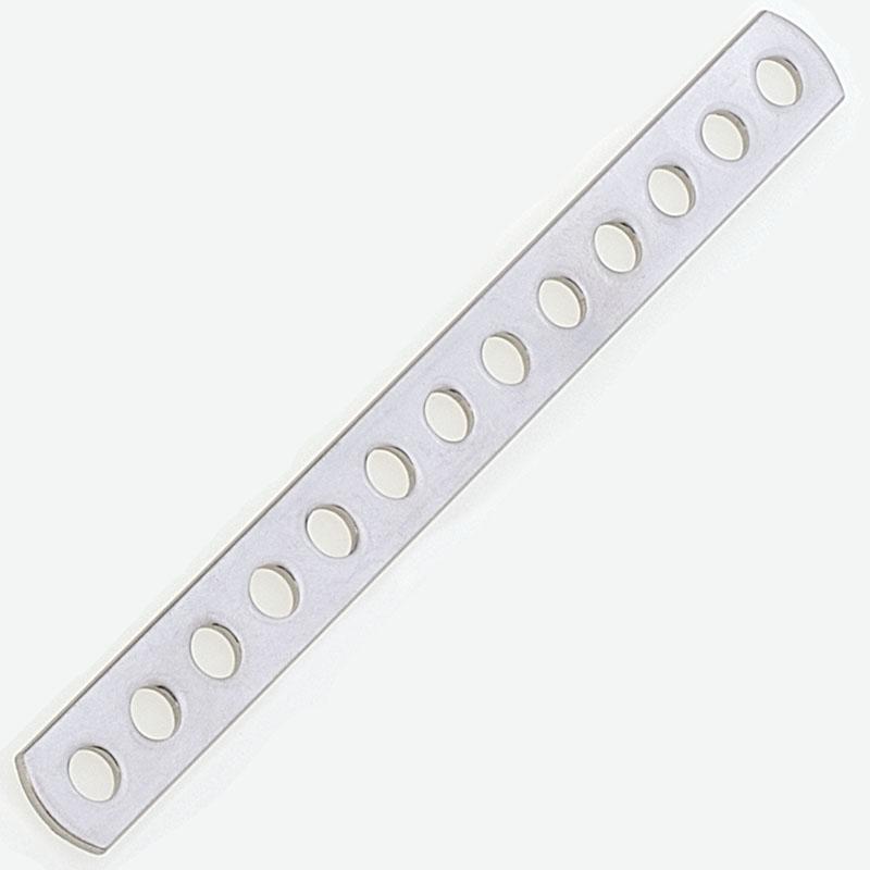 RVS gatenstrip met 13 gaten Ø 8 mm, 19 X 205 mm